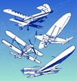 soviet retro planes collection vector image