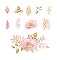 watercolor elegant bouquet of autumn flowers vector image vector image