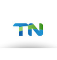 blue green tn t n alphabet letter logo vector image vector image