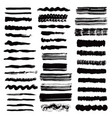 brush stroke collection iink black lines vector image