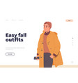 easy fall outfit landing page template with trendy vector image vector image