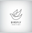 one line bird logo flying silhouette vector image vector image