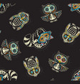 seamless pattern with mexican skulls vector image