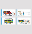 car tuning landing page template set automobile vector image vector image