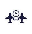 connecting flight transit time icon vector image