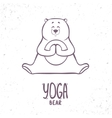 cute silhouette yoga bear vector image vector image