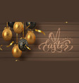 easter banner with golden eggs vector image vector image