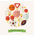 flat style sport recreation and competition vector image