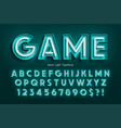 neon light 3d alphabet extra glowing font vector image
