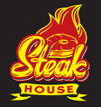 color template for steak house with calligraphic vector image vector image