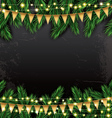 empty christmas template with fir branches vector image vector image