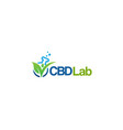 modern cbd lab leaf chemical bottle logo design vector image