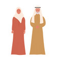 old muslim couple people arab elderly family vector image