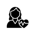 cardiology black glyph icon vector image vector image