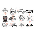 logo set emblem for mother vector image