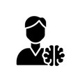 neurology black glyph icon vector image vector image