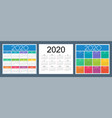 calendar 2020 year colorful english set vector image