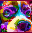 close up of colorful cute dog vector image