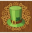 colorful st patricks day hat with clover vector image