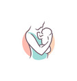 mom and baby logo maternal woman holding vector image