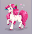 unicorn princess beautiful vector image vector image