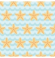 seamless pattern with cute cartoon starfishes vector image vector image