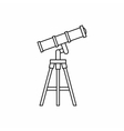 telescope icon in outline style vector image