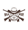 crossed rifles and cowboy hat with sheriff star vector image vector image