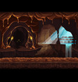 fantasy cave with a waterfall vector image