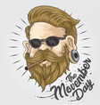 november day beard and mustache vector image vector image