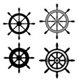 set ship steering wheel in monochrome style vector image vector image