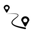 black icon of two pointer with line shape vector image