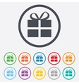 gift box sign icon present symbol vector image vector image