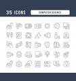 set of linear icons computer science vector image