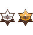 sheriff star shield retro print style vector image