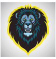 wild lion head logo mascot vector image vector image