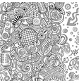 cartoon doodles disco music frame vector image vector image