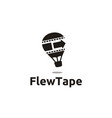 hot air balloon arrow film strip movie cinema logo vector image vector image