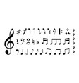 music notes musical song melody tune clef icons vector image
