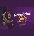 ramadan sale banner template design background vector image