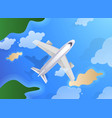 top view of plane or jet aircraft flying over vector image