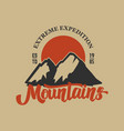 adventure awaits vintage mountain landscape vector image vector image