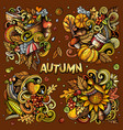 autumn cartoon doodle designs set vector image