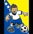 bosnia and herzegovina soccer player with flag vector image