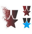 dissolving pixel halftone star medal icon vector image