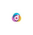 letter d logo design colorful circles overlay vector image vector image