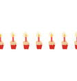 seamless border cupcakes with a candle cute vector image
