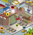 buildings in a city map vector image vector image