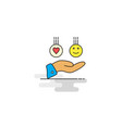 flat emoji in hands icon vector image