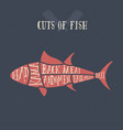 meat cuts - fish diagrams for butcher shop vector image